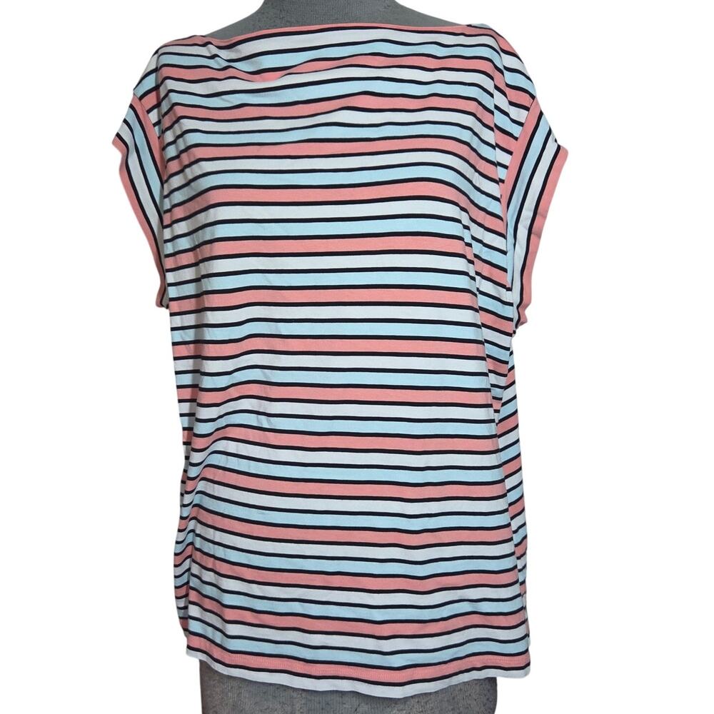 Anne Klein Cotton Blend Striped Top Size 2X